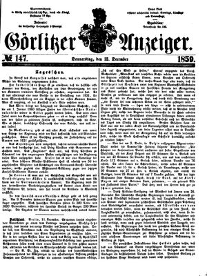 Görlitzer Anzeiger vom 15.12.1859