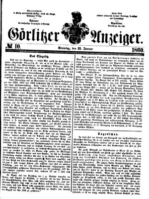 Görlitzer Anzeiger on Jan 22, 1860