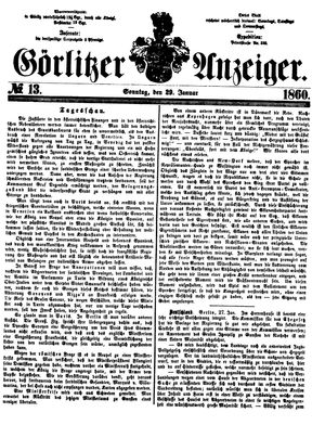 Görlitzer Anzeiger on Jan 29, 1860