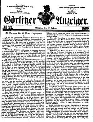 Görlitzer Anzeiger on Feb 19, 1860