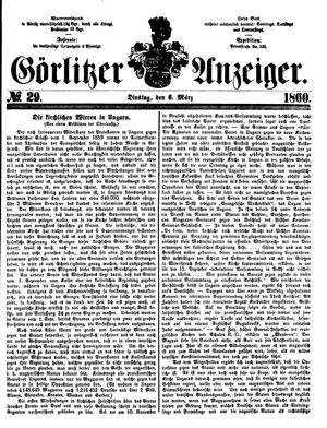Görlitzer Anzeiger vom 06.03.1860