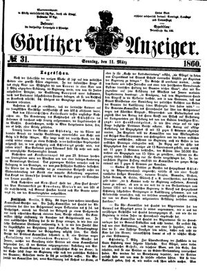 Görlitzer Anzeiger vom 11.03.1860