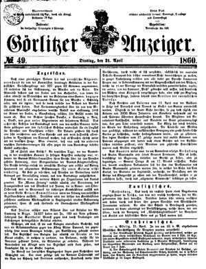Görlitzer Anzeiger on Apr 24, 1860