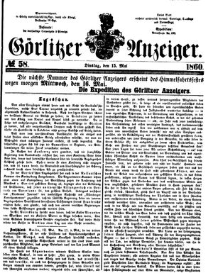 Görlitzer Anzeiger on May 15, 1860