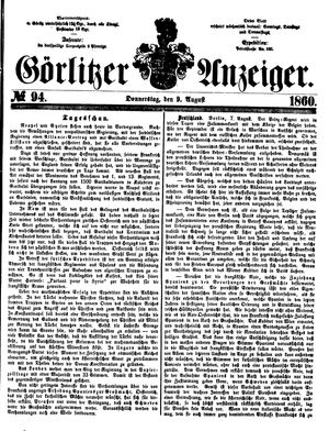 Görlitzer Anzeiger on Aug 9, 1860