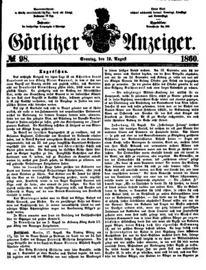 Görlitzer Anzeiger on Aug 19, 1860