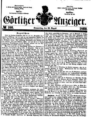 Görlitzer Anzeiger on Aug 23, 1860