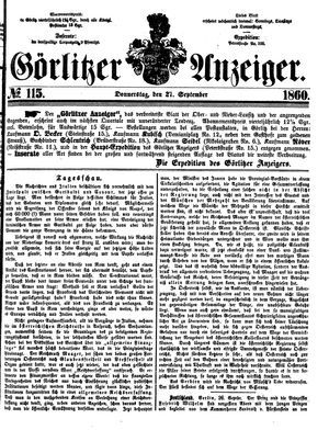 Görlitzer Anzeiger on Sep 27, 1860