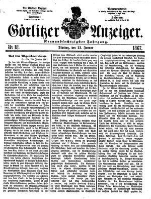 Görlitzer Anzeiger on Jan 22, 1867