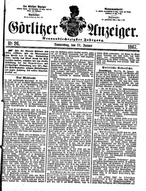 Görlitzer Anzeiger vom 31.01.1867