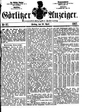 Görlitzer Anzeiger vom 26.04.1867