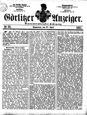 Görlitzer Anzeiger on Apr 27, 1867