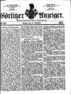 Görlitzer Anzeiger on Sep 13, 1867