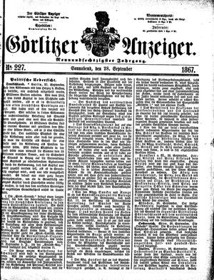 Görlitzer Anzeiger vom 28.09.1867