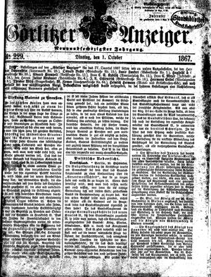 Görlitzer Anzeiger vom 01.10.1867