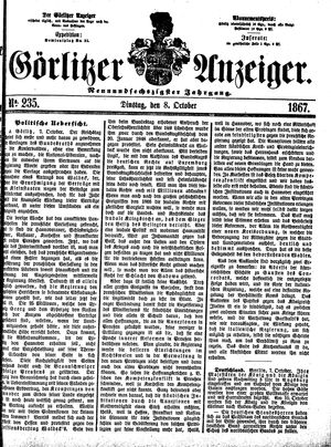 Görlitzer Anzeiger vom 08.10.1867