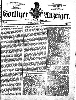 Görlitzer Anzeiger vom 05.01.1868