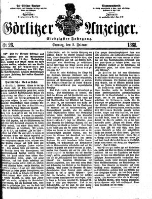 Görlitzer Anzeiger on Feb 2, 1868