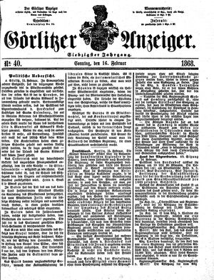 Görlitzer Anzeiger on Feb 16, 1868