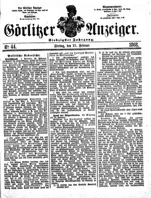 Görlitzer Anzeiger vom 21.02.1868