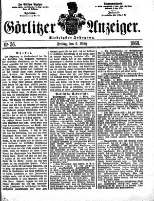 Görlitzer Anzeiger vom 06.03.1868