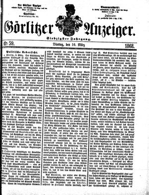 Görlitzer Anzeiger vom 10.03.1868