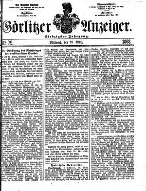 Görlitzer Anzeiger vom 25.03.1868