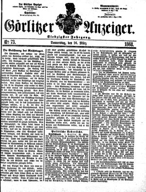 Görlitzer Anzeiger vom 26.03.1868