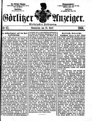 Görlitzer Anzeiger on Apr 25, 1868