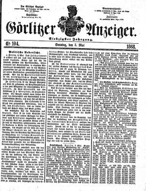 Görlitzer Anzeiger vom 03.05.1868