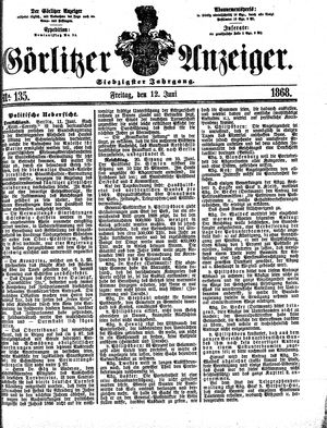 Görlitzer Anzeiger on Jun 12, 1868