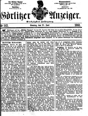 Görlitzer Anzeiger on Jun 21, 1868