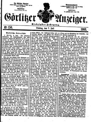 Görlitzer Anzeiger vom 07.07.1868