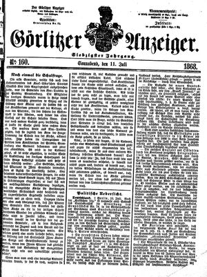 Görlitzer Anzeiger on Jul 11, 1868