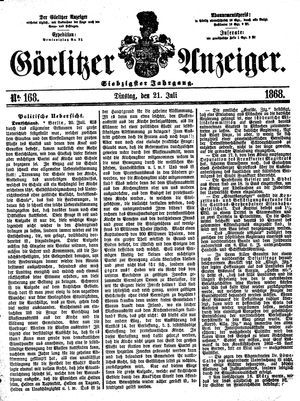 Görlitzer Anzeiger vom 21.07.1868