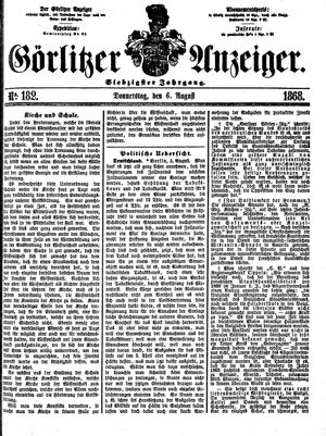 Görlitzer Anzeiger vom 06.08.1868