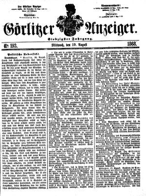 Görlitzer Anzeiger vom 19.08.1868