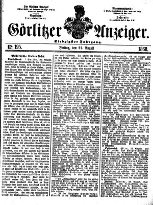 Görlitzer Anzeiger on Aug 21, 1868
