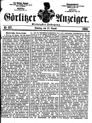 Görlitzer Anzeiger on Aug 23, 1868