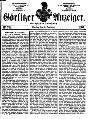 Görlitzer Anzeiger vom 06.09.1868