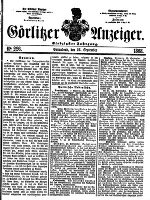 Görlitzer Anzeiger on Sep 26, 1868