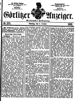 Görlitzer Anzeiger on Oct 4, 1868