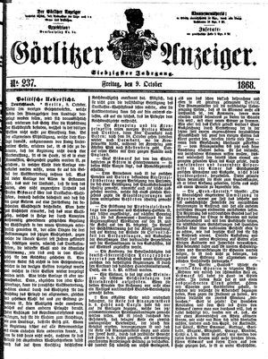 Görlitzer Anzeiger vom 09.10.1868
