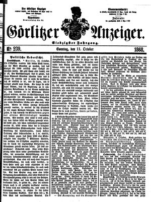 Görlitzer Anzeiger on Oct 11, 1868