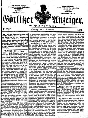 Görlitzer Anzeiger vom 01.11.1868