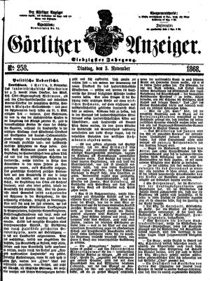 Görlitzer Anzeiger on Nov 3, 1868