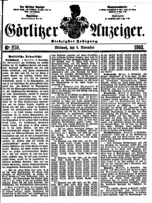 Görlitzer Anzeiger vom 04.11.1868