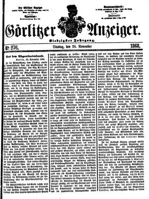 Görlitzer Anzeiger vom 24.11.1868