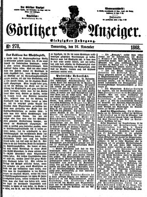 Görlitzer Anzeiger on Nov 26, 1868