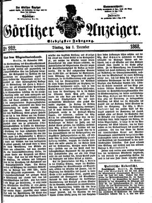 Görlitzer Anzeiger vom 01.12.1868